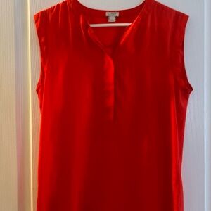 J. Crew Vibrant Red Sleeveless Blouse